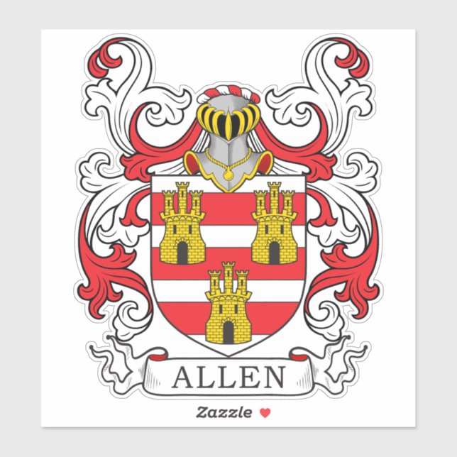 Pegatina Allen Family Crest (Hoja)