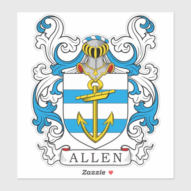 Pegatina Allen Family Crest (Hoja)