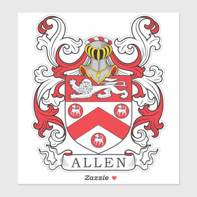 Pegatina Allen Family Crest (Hoja)
