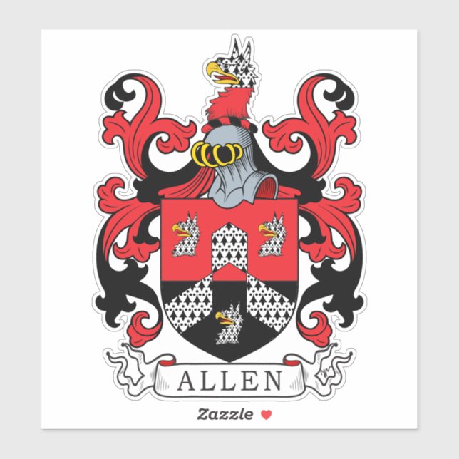Pegatina Allen Family Crest (Hoja)