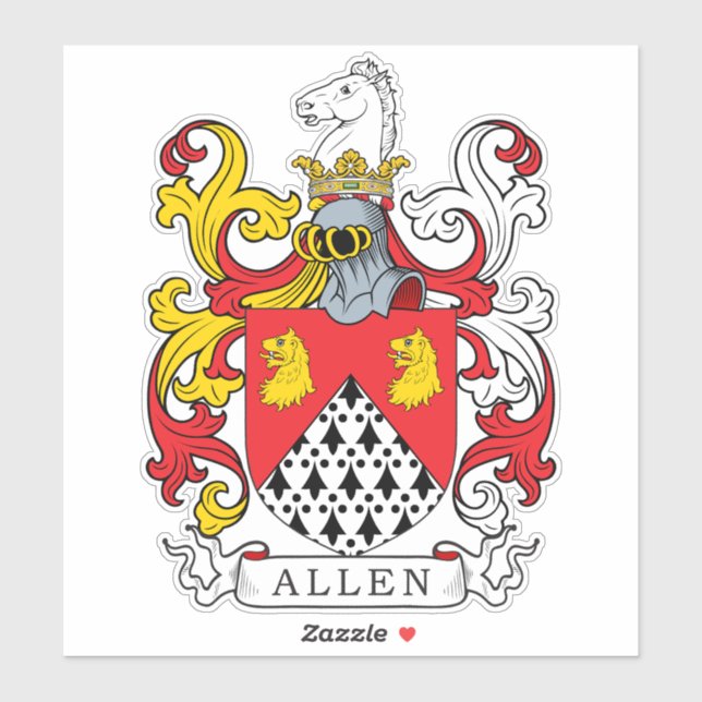 Pegatina Allen Family Crest (Hoja)