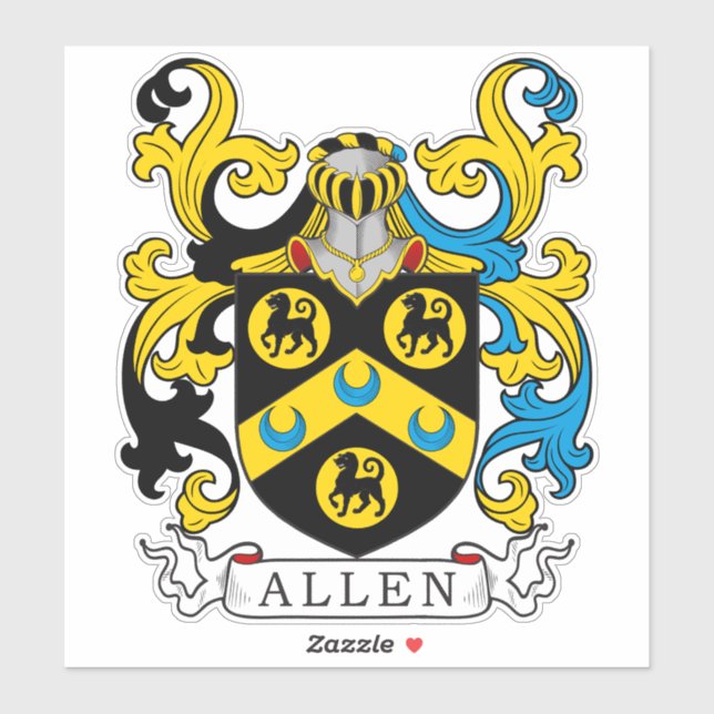 Pegatina Allen Family Crest (Hoja)