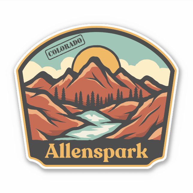 Pegatina Allenspark, Colorado (Anverso)