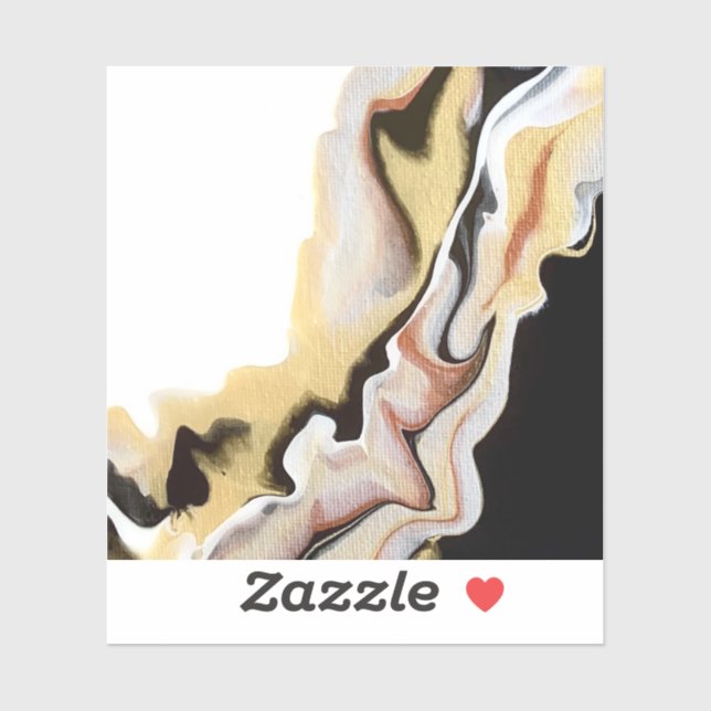 Pegatina Alligare Abstract Gold Black White Fluid Art (Hoja)