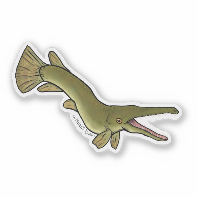 Pegatina Alligator gar vinyl sticker (Anverso)