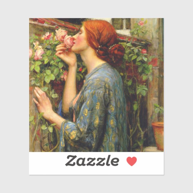 Pegatina Alma de la Rosa John William Waterhouse (Hoja)