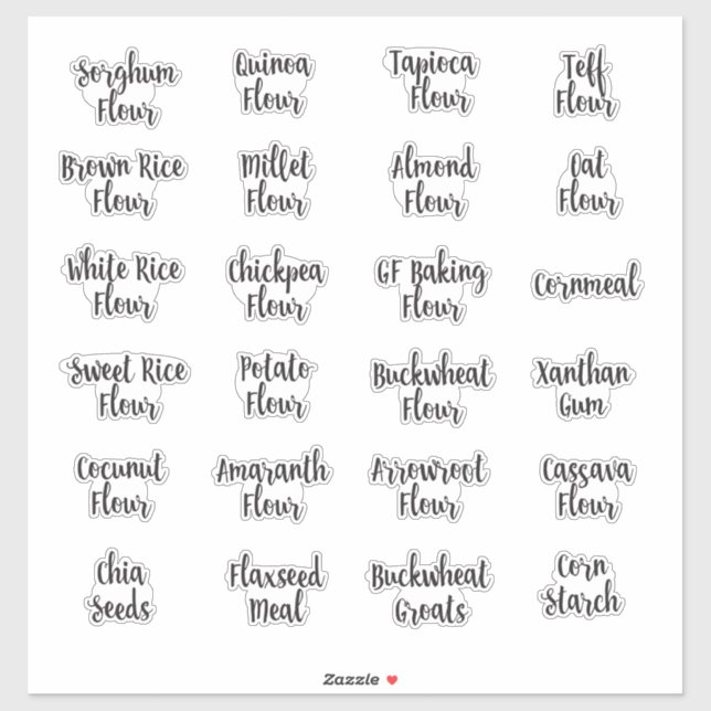 Pegatina Almacenamiento de panal Gluten Free Baking (Hoja)