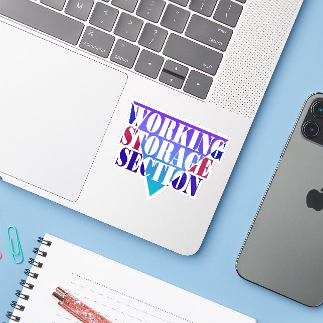Pegatina Almacenamiento de trabajo de programación Cobol (Ordenado portátil con iPhone)