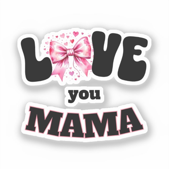 Pegatina Almohada Coqueta de Amor para Mamá (Anverso)