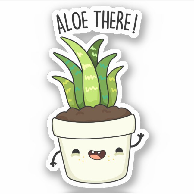 Pegatina Aloe There Funny Aloe Vera Pun (Anverso)