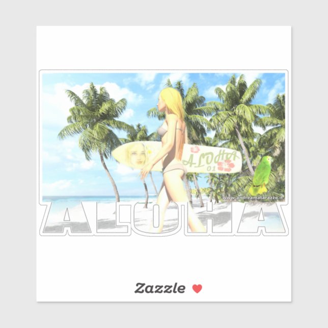 Pegatina Aloha 01 (Hoja)