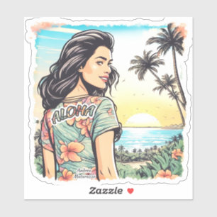 Pegatina Aloha Chica