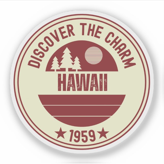 Pegatina Aloha Hawái - Regalos con Ambiente Isleno  (Anverso)