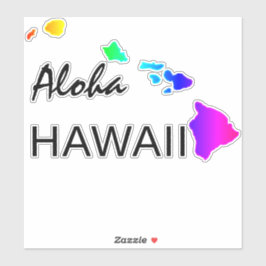PEGATINA ALOHA - ISLAS HAWAII RAINBOW