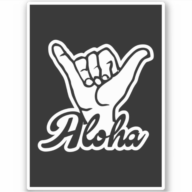 Pegatina Aloha Shaka Hand, Hang Loose sign (Anverso)