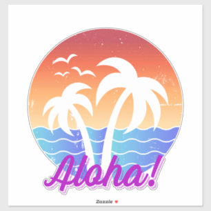 Pegatina Aloha - Sunset tropical hawaiano