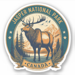 Pegatina alojamientos en el parque nacional Jasper Canadá