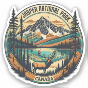 Pegatina alojamientos en el parque nacional Jasper Canadá