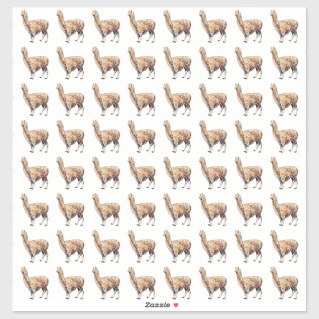 Pegatina alpaca (Hoja)