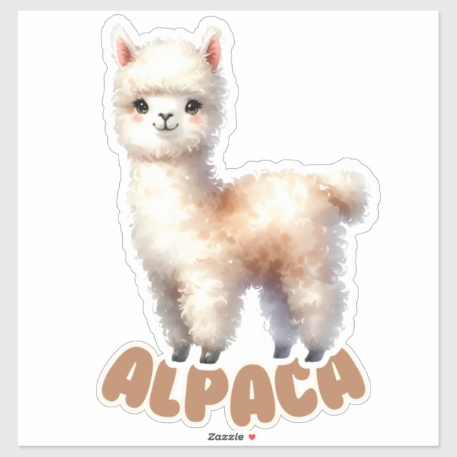 Pegatina Alpaca Adorable - Nursera (Hoja)