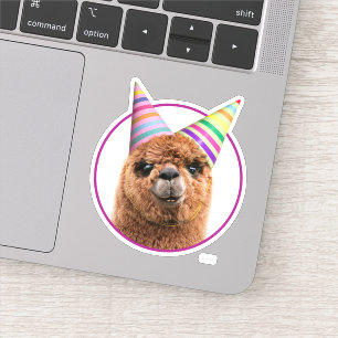 Pegatina Alpaca con Gorras Fiestas
