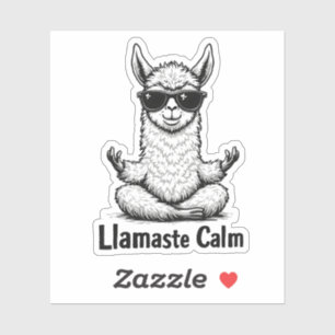 Pegatina Alpaca Stay Calm Llamaste Lama Yoga Funny