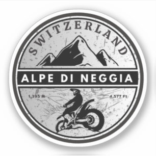 Pegatina Alpe di Neggia recorrido en moto por los Alpes sui