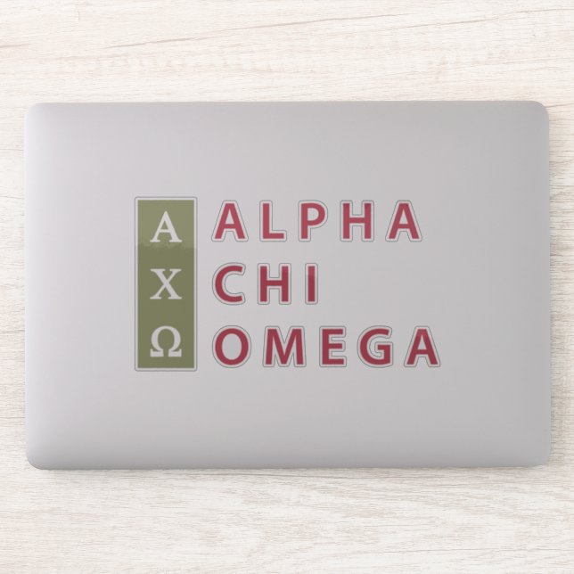 Pegatina Alpha Chi Omega | Logotipo apilado (Ordenador)