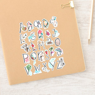 Pegatina Alphabet lindo niños abc animales