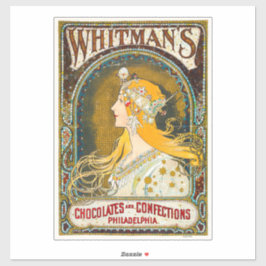 Pegatina Alphonse Mucha vincula el anuncio de Whitman