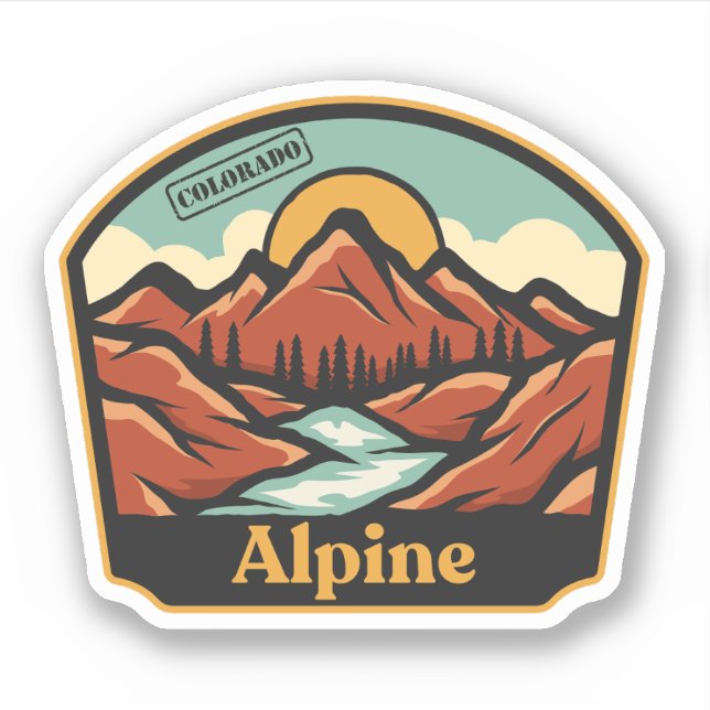 Pegatina Alpine, Colorado (Anverso)
