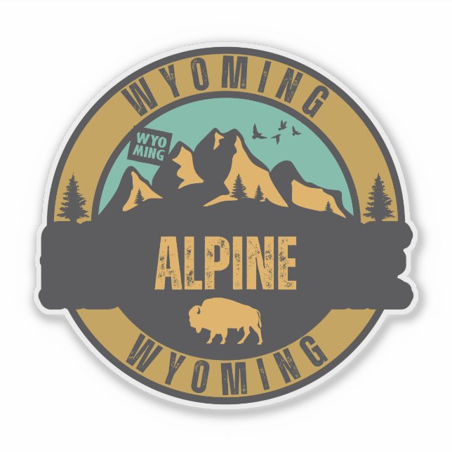 Pegatina Alpine, Wyoming (Anverso)
