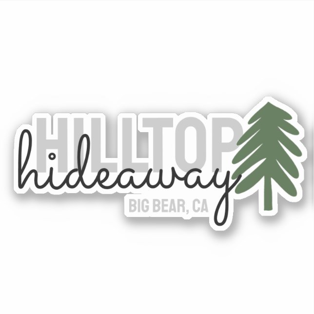 Pegatina Alquiler de vacaciones en cabina de pino de montañ (Anverso)