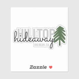 Pegatina Alquiler de vacaciones en cabina de pino de montañ