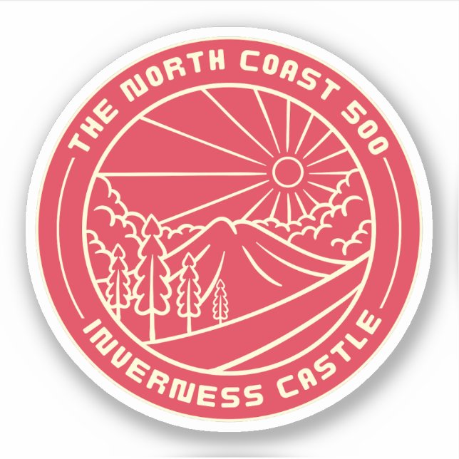 Pegatina Altiplano panorámico de la costa norte de Escocia  (Anverso)