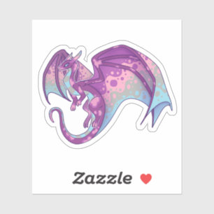 Pegatina Alto Dragón del Orgullo Lesbiano