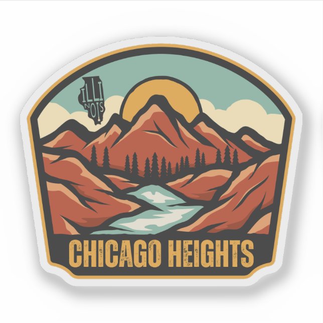 Pegatina Alturas de Chicago, Illinois (Anverso)