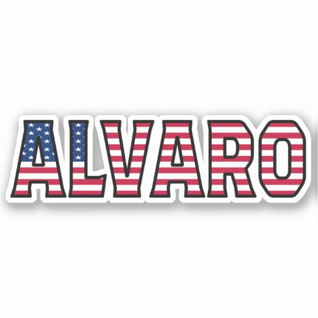 Pegatina Alvaro Name Vorname USA Sticker Stickerset (Anverso)
