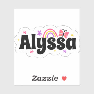 Pegatina Alyssa nombre diseño lindo