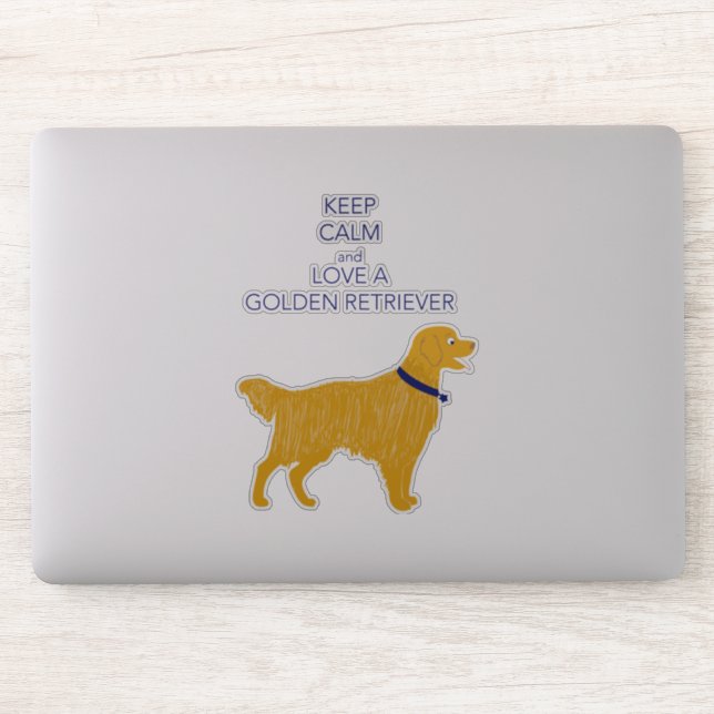 Pegatina Ama a un Golden Retriever (Ordenador)