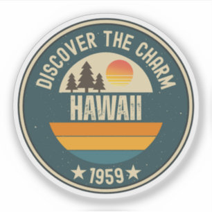 Pegatina Ama Hawai - Corazón del Pacífico Regalo