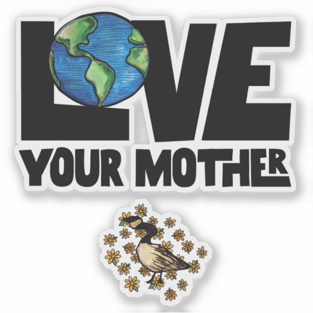 Pegatina Ama tu día de madre tierra (Anverso)