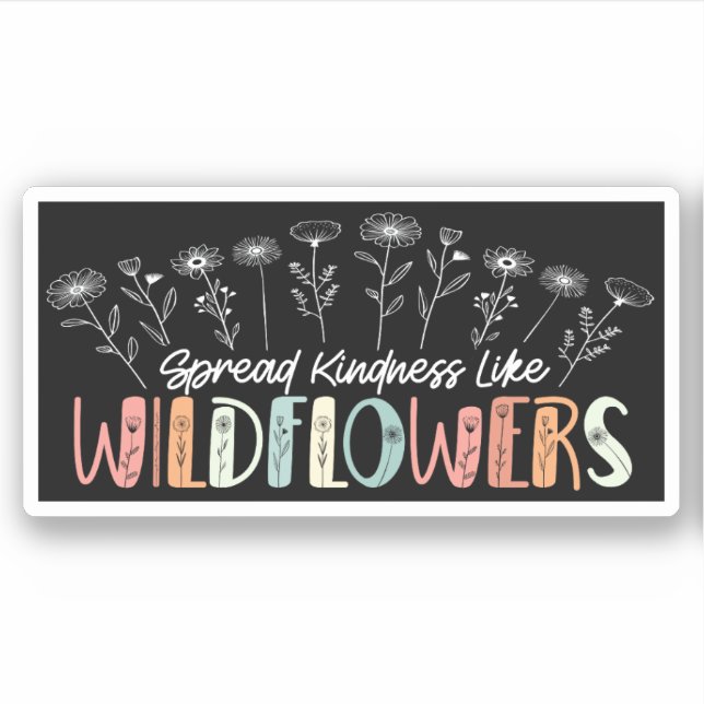 Pegatina Amabilidad extendida como flores silvestres Inspir (Anverso)