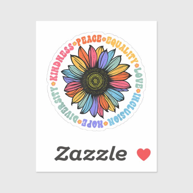 Pegatina Amabilidad Paz Igualdad Amor Esperanza Diversidad  (Hoja)