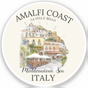 Pegatina Amalfi Coast Mediterranean View 