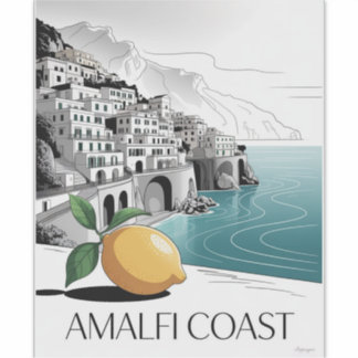 Pegatina Amalfi Coast Minimalist Line Art