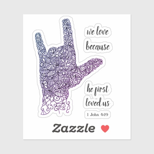 Pegatina "Amamos Porque..." Vinyl en idioma Rótulo american (Hoja)