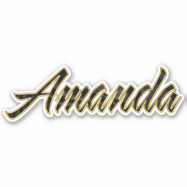 Pegatina Amanda black gold Lettering Aufkleber Sticker (Anverso)