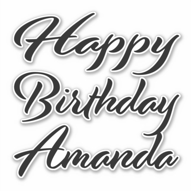 Pegatina Amanda Name Vorname black Sticker Geburtstag (Anverso)