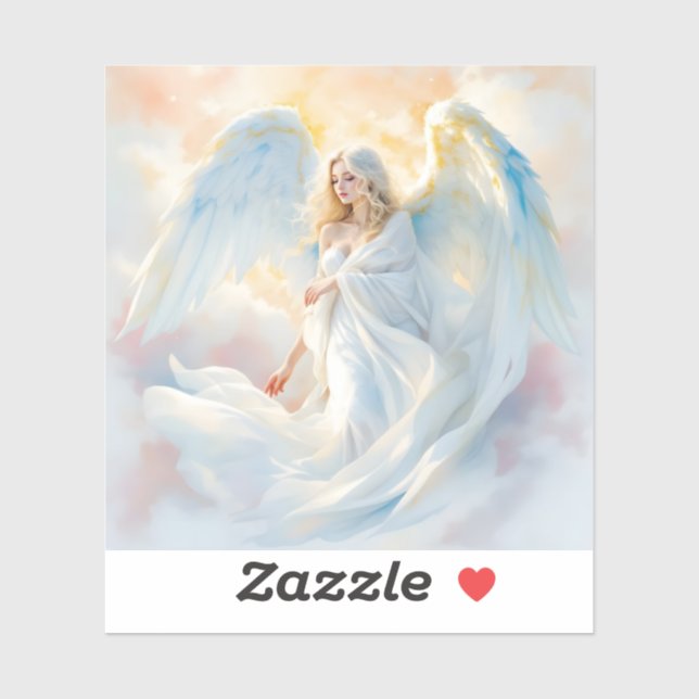 Pegatina Amanecer celeste - Ángel de la paz y la luz (Hoja)